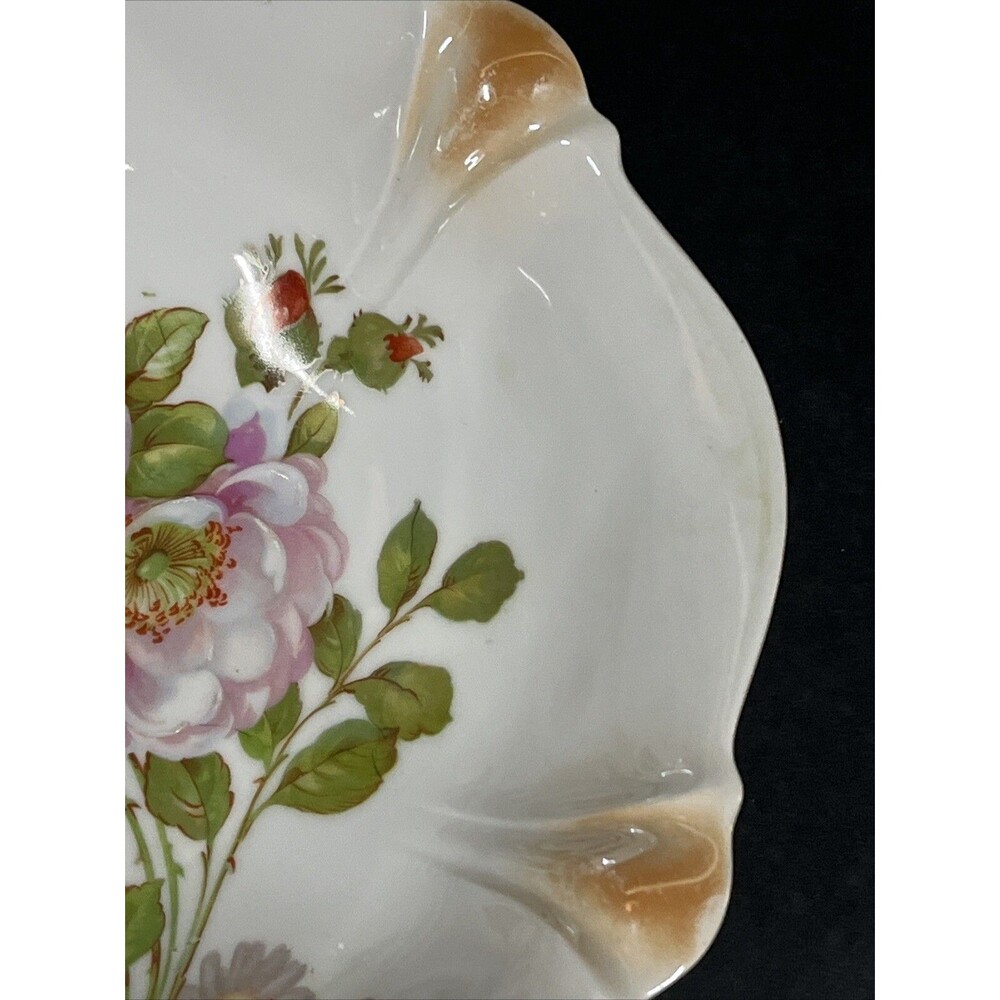 Antique‎ Porcelain Floral Serving Bowl 10.5” Hand Painted Made in Germany - Picture 6 of 16